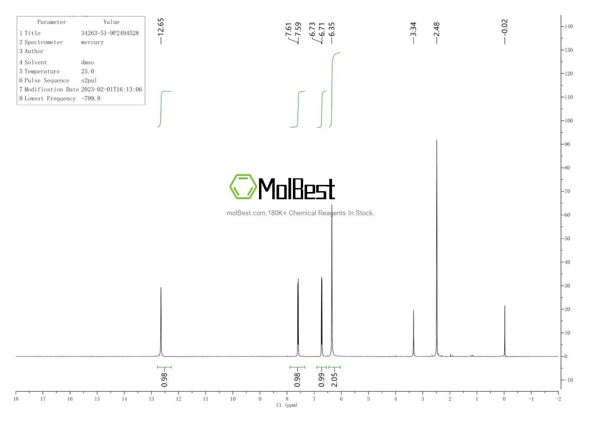 Espectro de teste de amostra física (NMR) de 34263-51-9