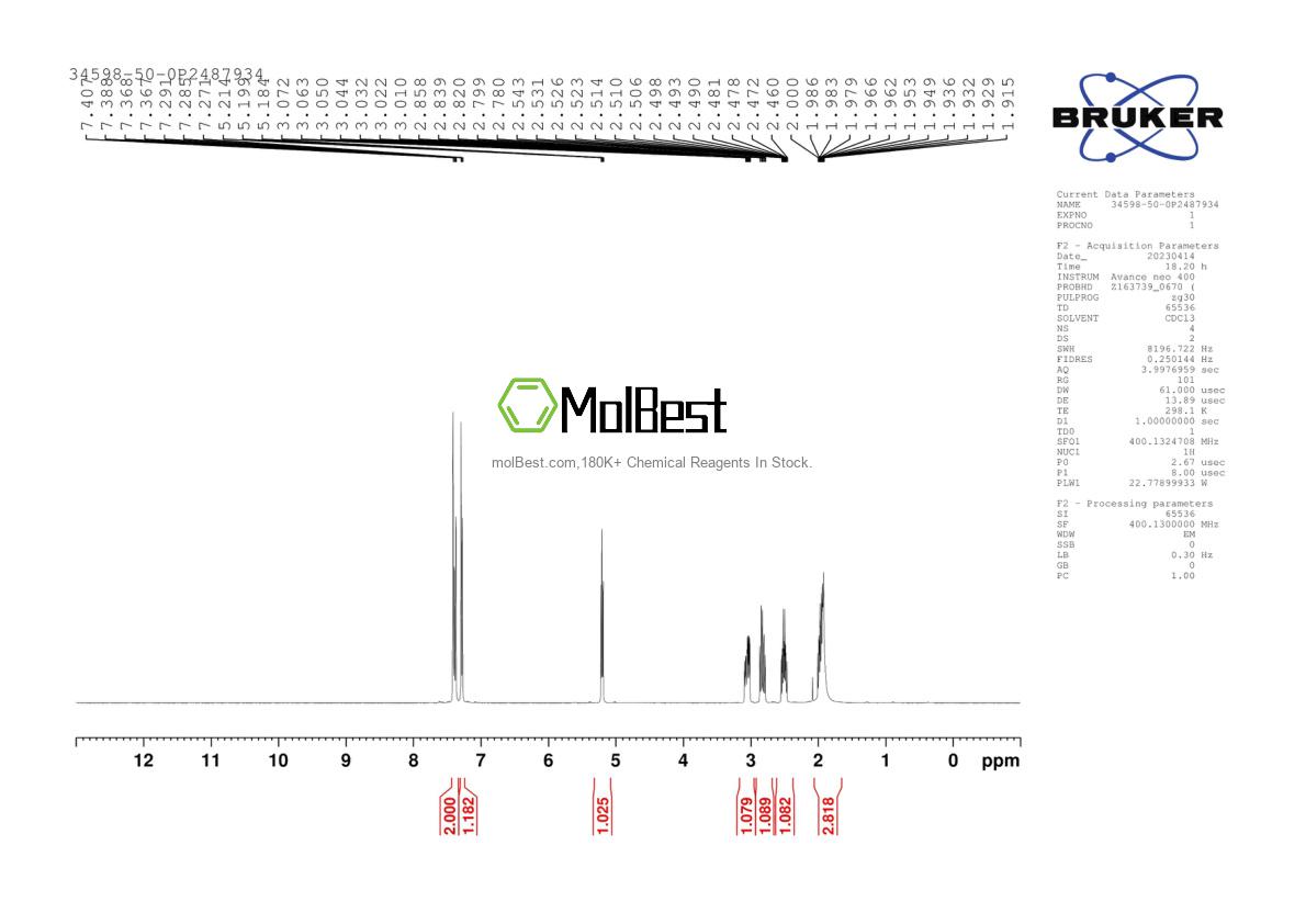 Physical sample testing spectrum (NMR) of 34598-50-0