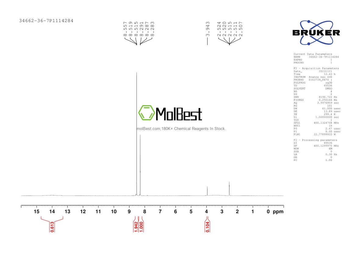 Physical sample testing spectrum (NMR) of 34662-36-7