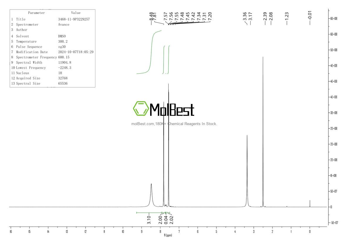 Spektrum pengujian sampel fisik (NMR) 3468-11-9
