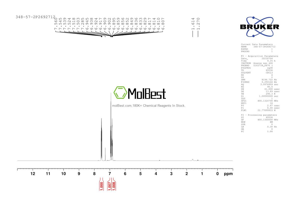 Physical sample testing spectrum (NMR) of 348-57-2