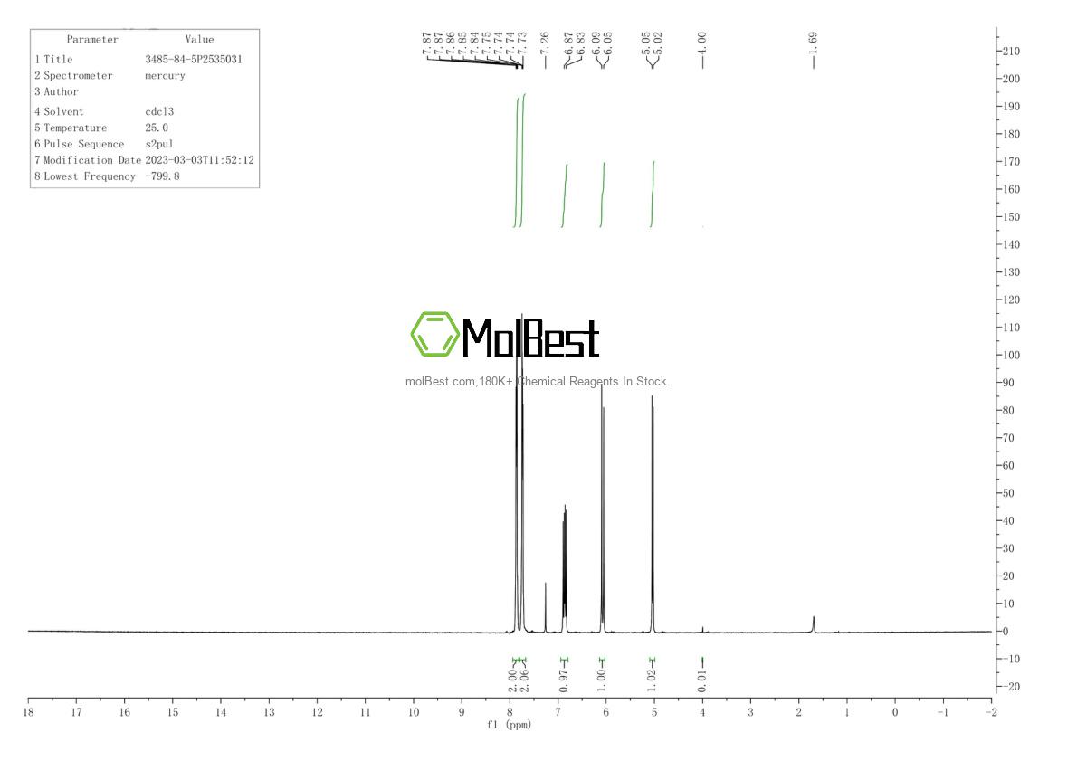 Spektrum pengujian sampel fisik (NMR) 3485-84-5