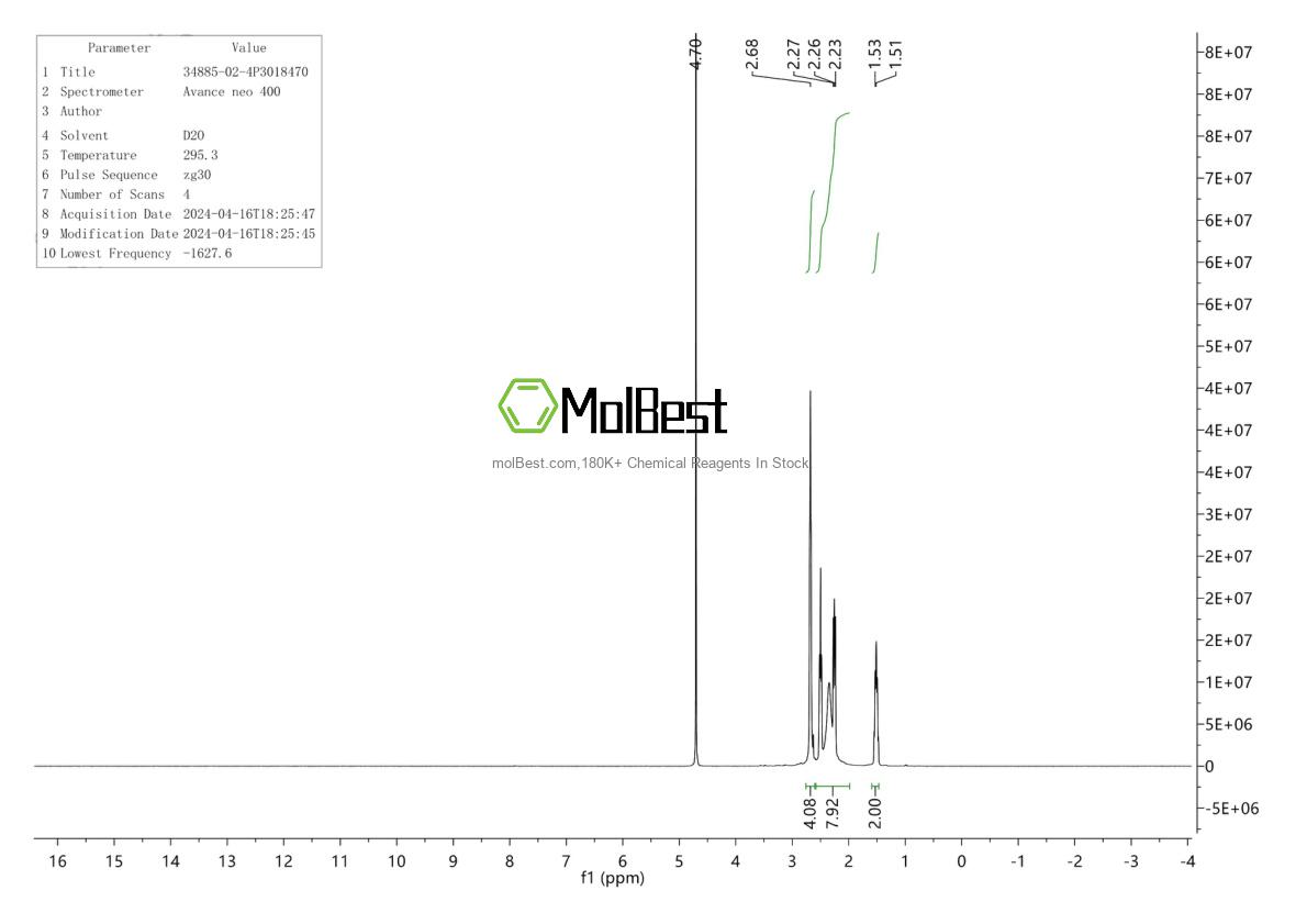 Spektrum pengujian sampel fisik (NMR) 34885-02-4