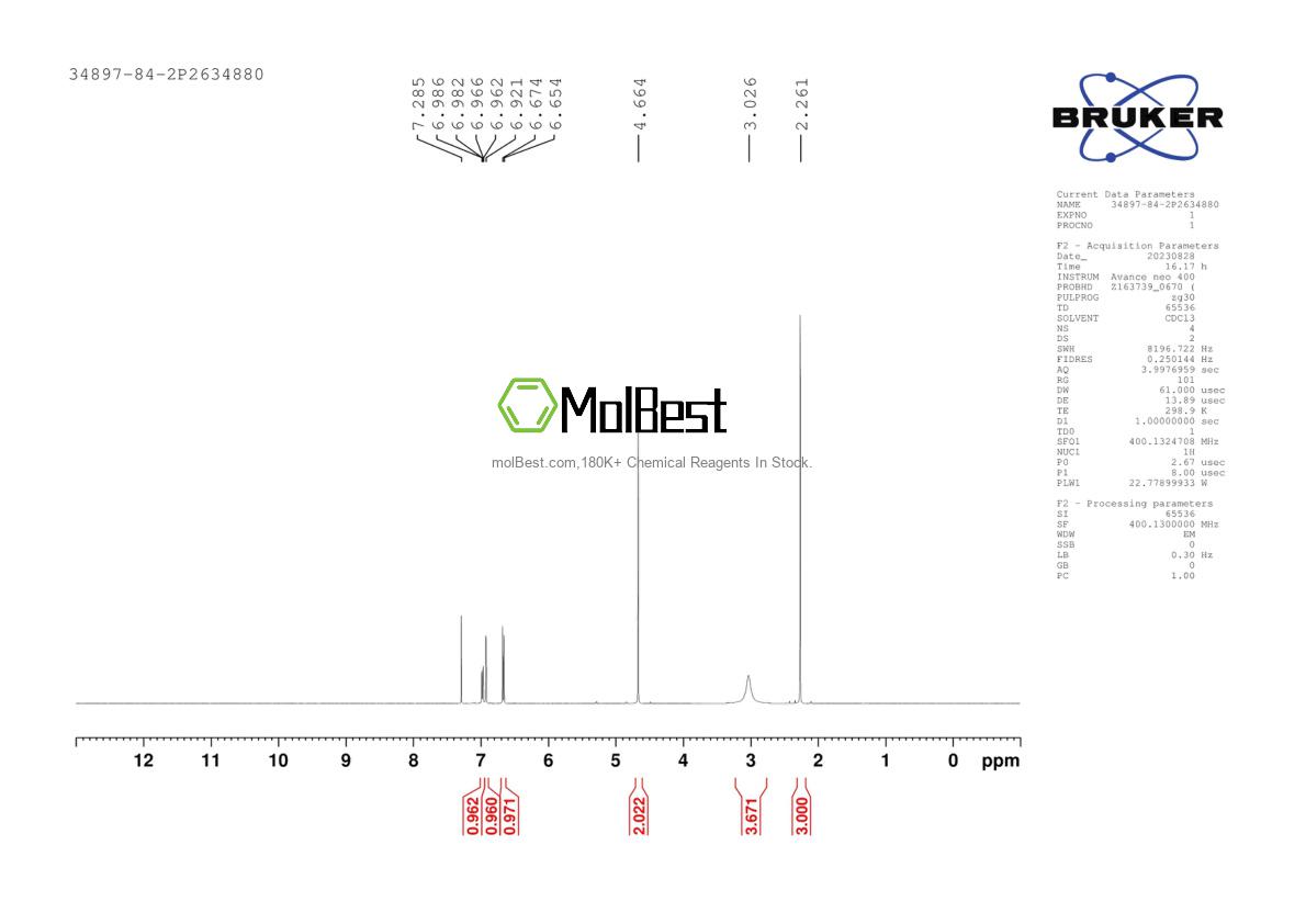 Spektrum pengujian sampel fisik (NMR) 34897-84-2
