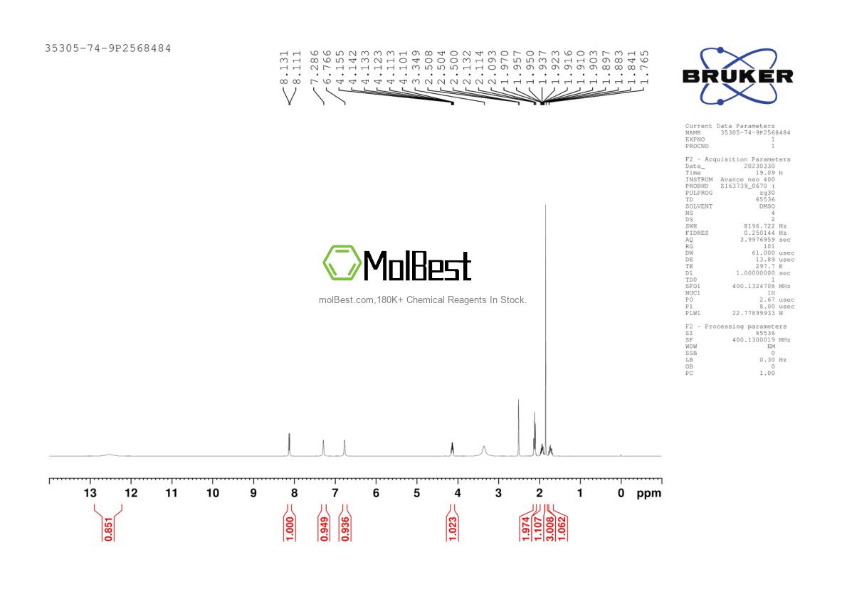 Espectro de teste de amostra física (NMR) de 35305-74-9