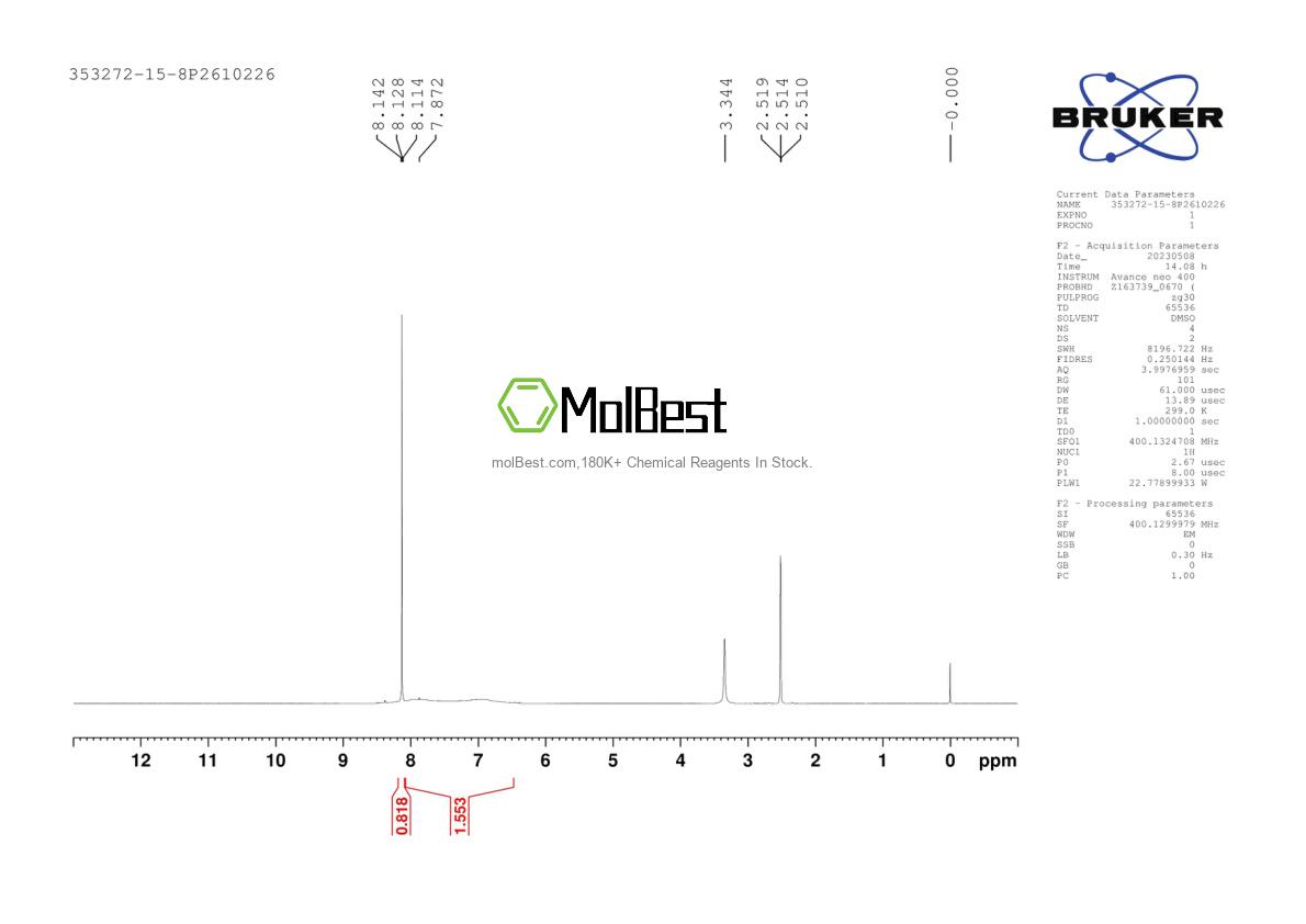 Espectro de teste de amostra física (NMR) de 353272-15-8
