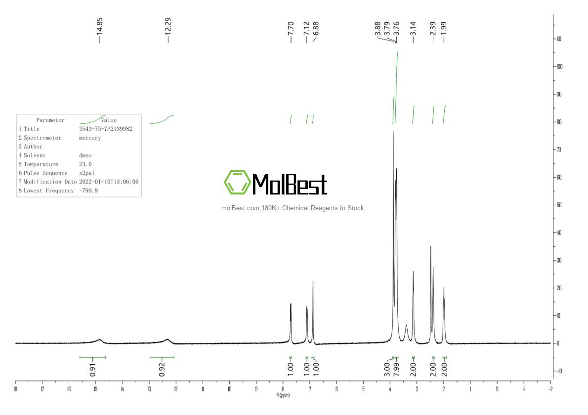 Espectro de teste de amostra física (NMR) de 3543-75-7