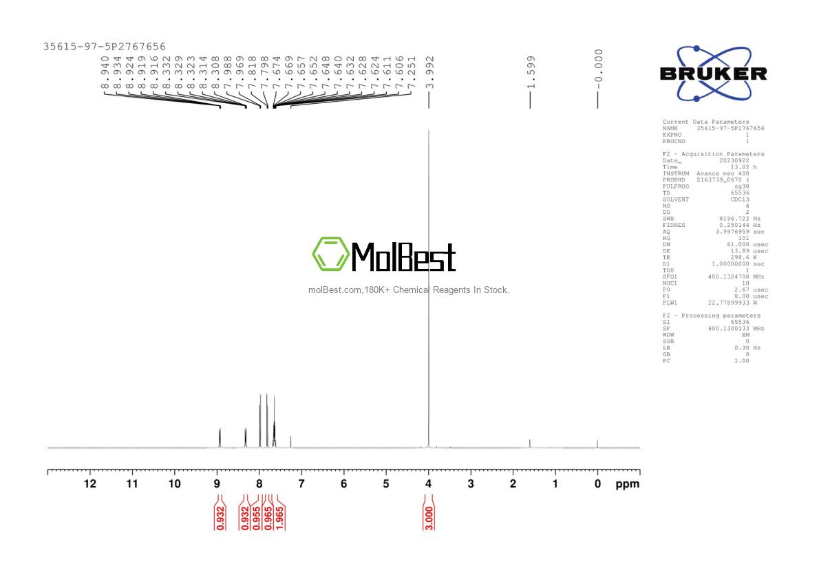 Espectro de teste de amostra física (NMR) de 35615-97-5