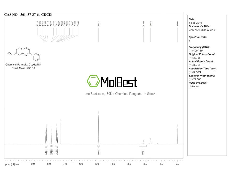 Spektrum pengujian sampel fisik (NMR) 361457-37-6