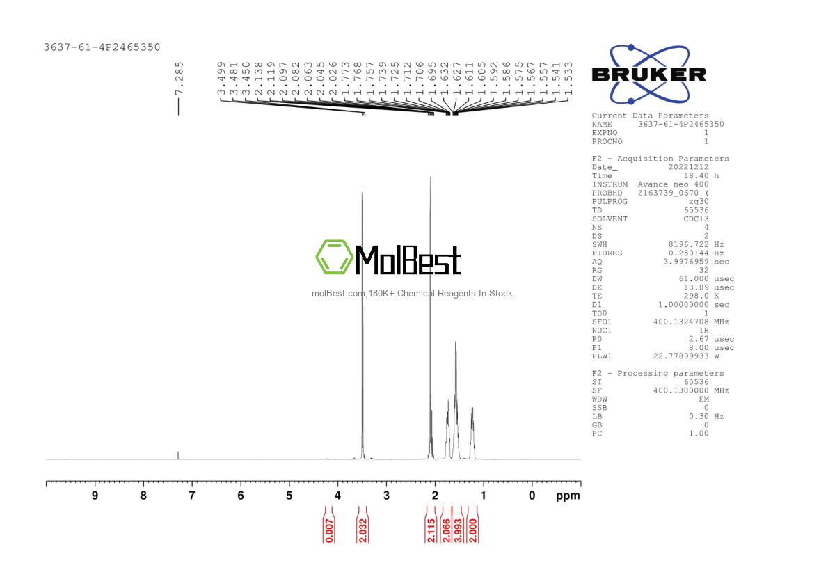 Physical sample testing spectrum (NMR) of 3637-61-4