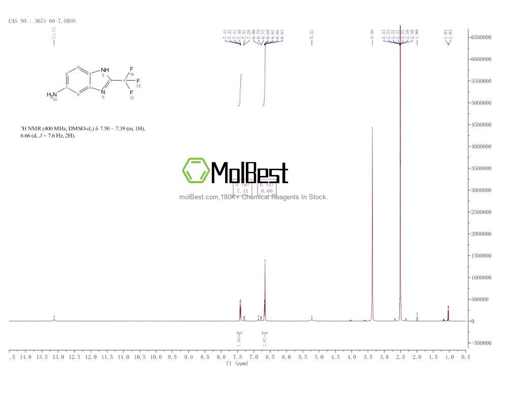 Physical sample testing spectrum (NMR) of 3671-66-7