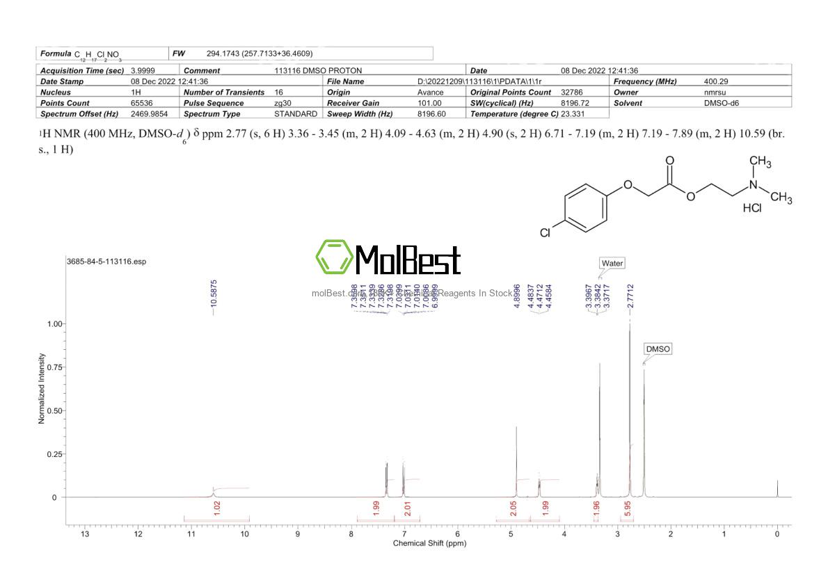 Espectro de teste de amostra física (NMR) de 3685-84-5