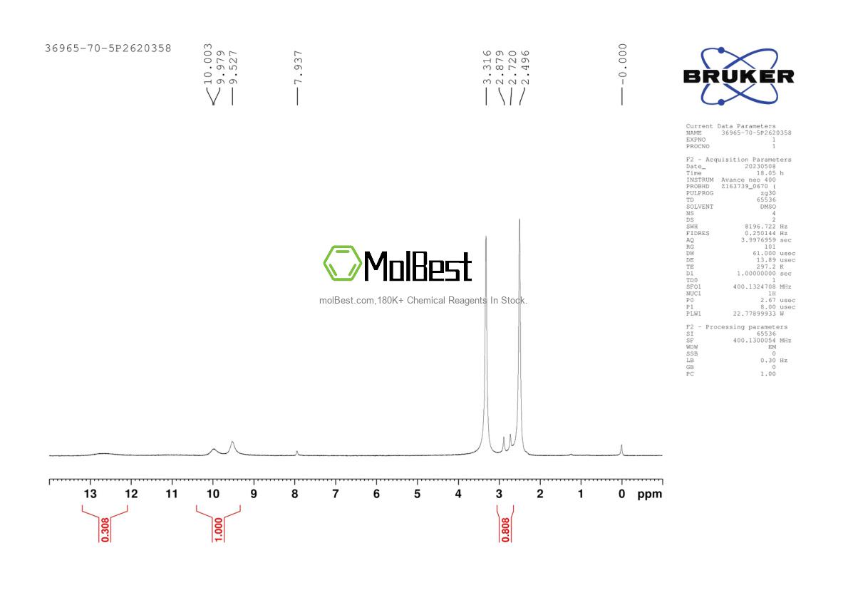 Espectro de teste de amostra física (NMR) de 36965-70-5