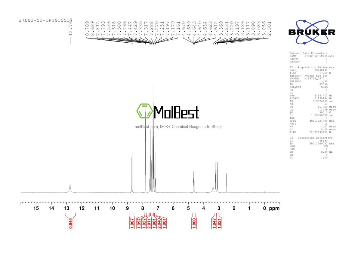 Espectro de teste de amostra física (NMR) de 37002-52-1