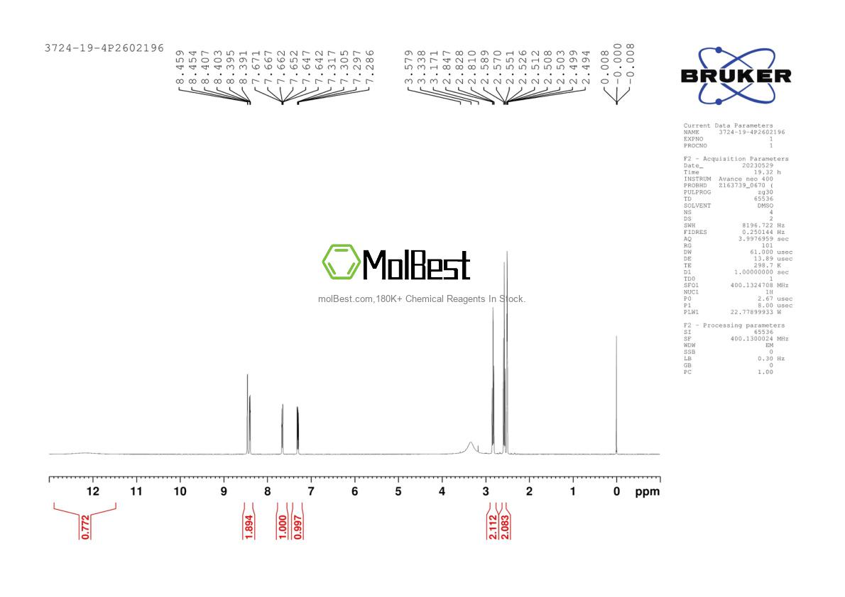 Physical sample testing spectrum (NMR) of 3724-19-4