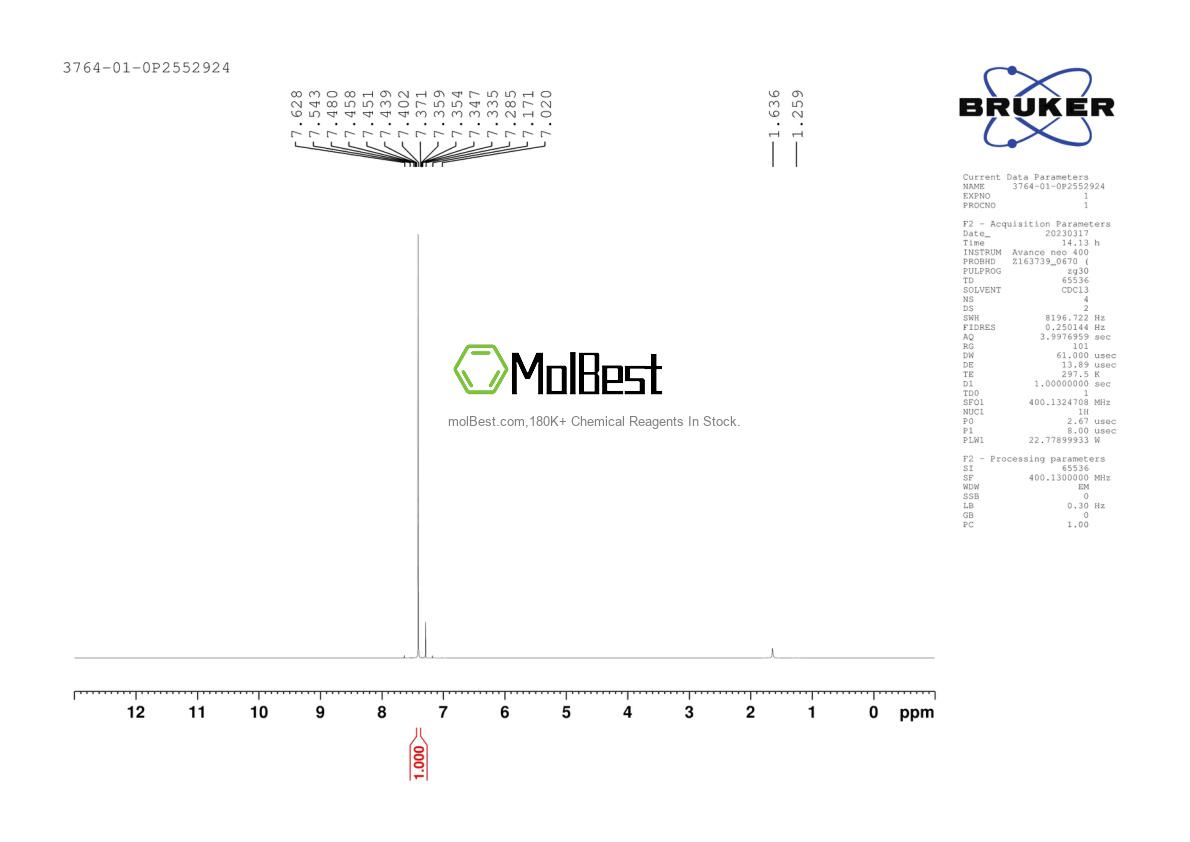 Physical sample testing spectrum (NMR) of 3764-01-0