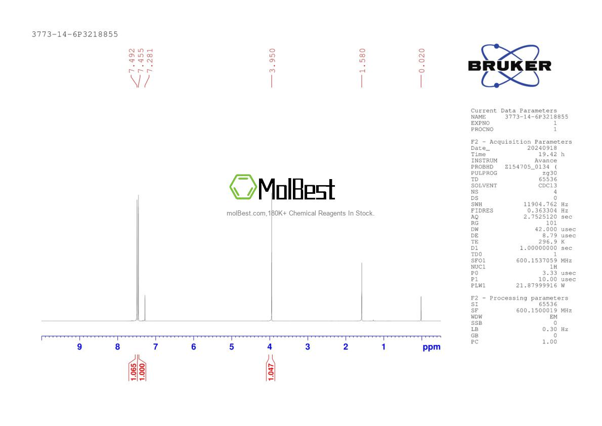 Physical sample testing spectrum (NMR) of 3773-14-6