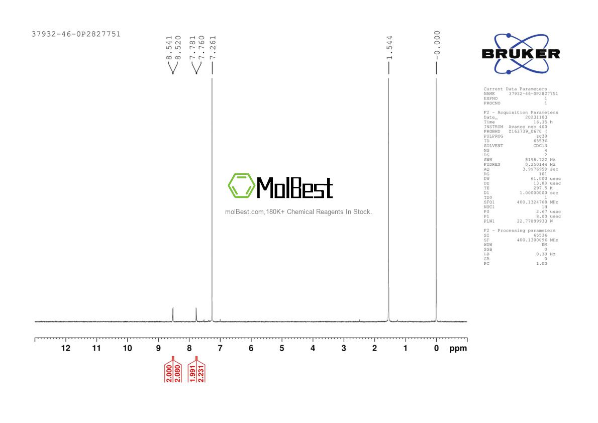 Spektrum pengujian sampel fisik (NMR) 37932-46-0