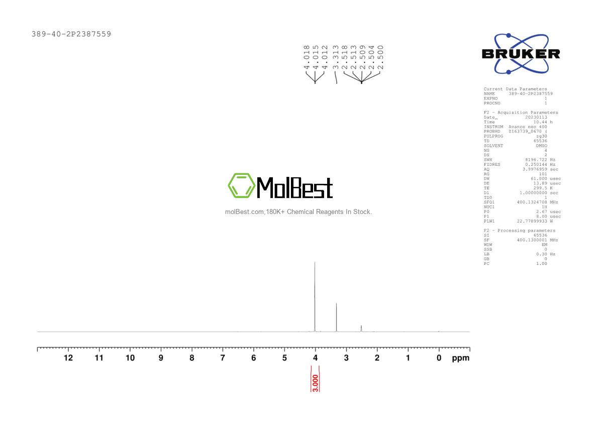 Physical sample testing spectrum (NMR) of 389-40-2