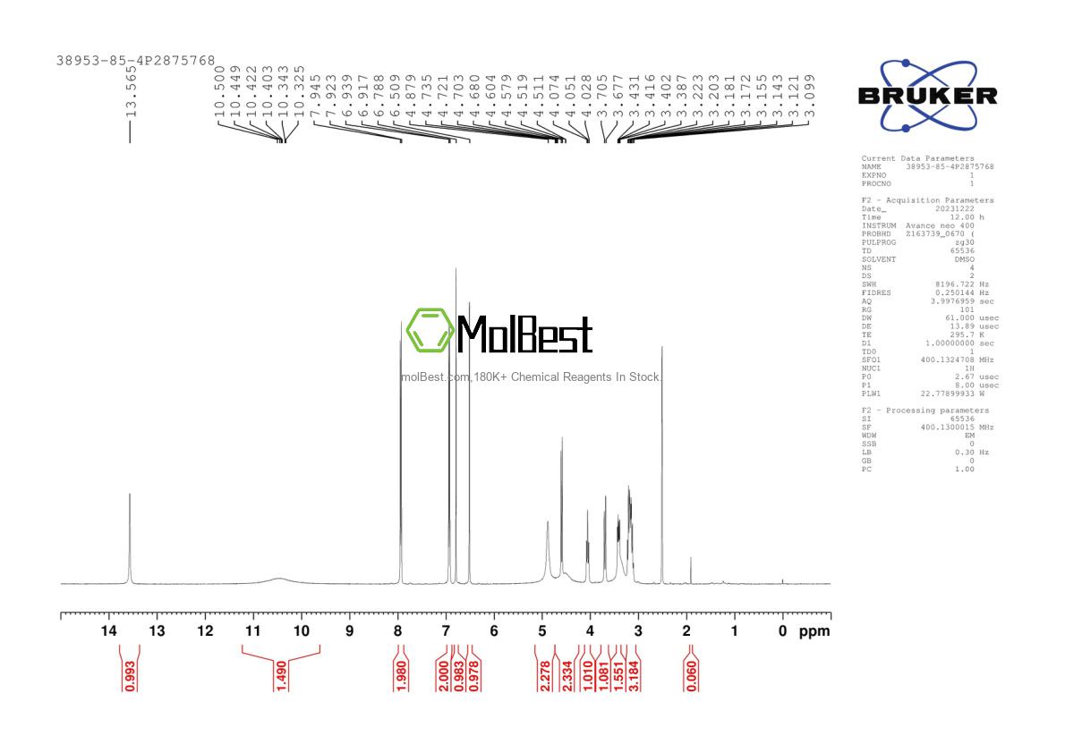 Physical sample testing spectrum (NMR) of 38953-85-4