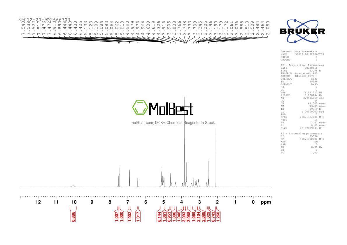 Physical sample testing spectrum (NMR) of 39012-20-9