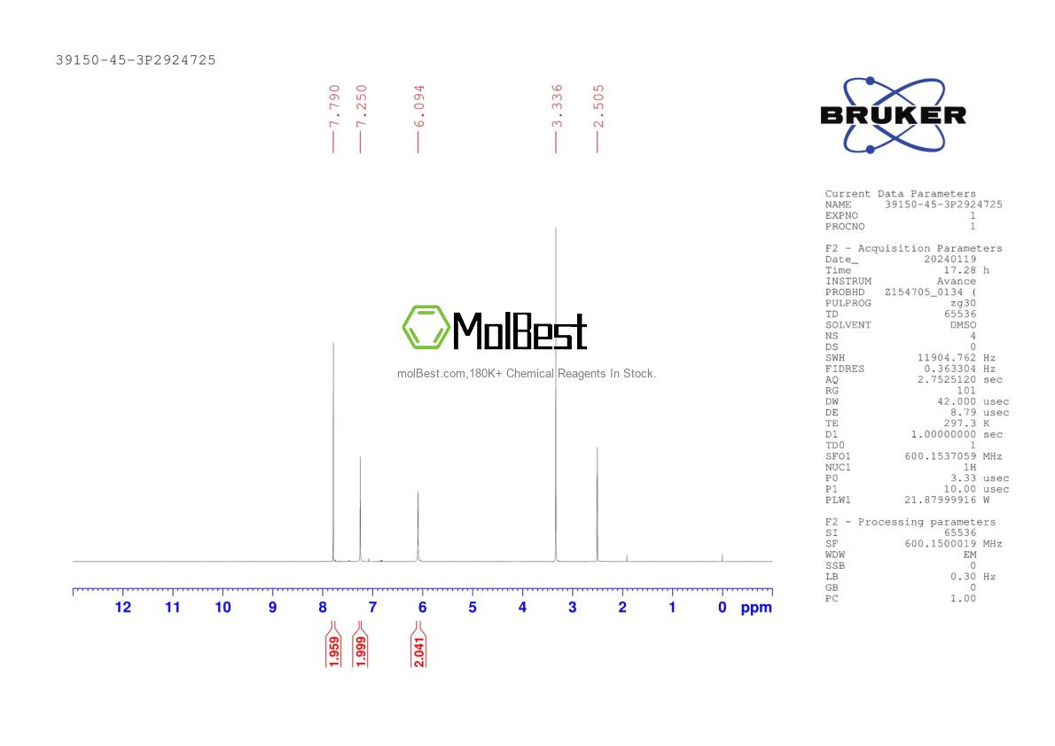 Physical sample testing spectrum (NMR) of 39150-45-3