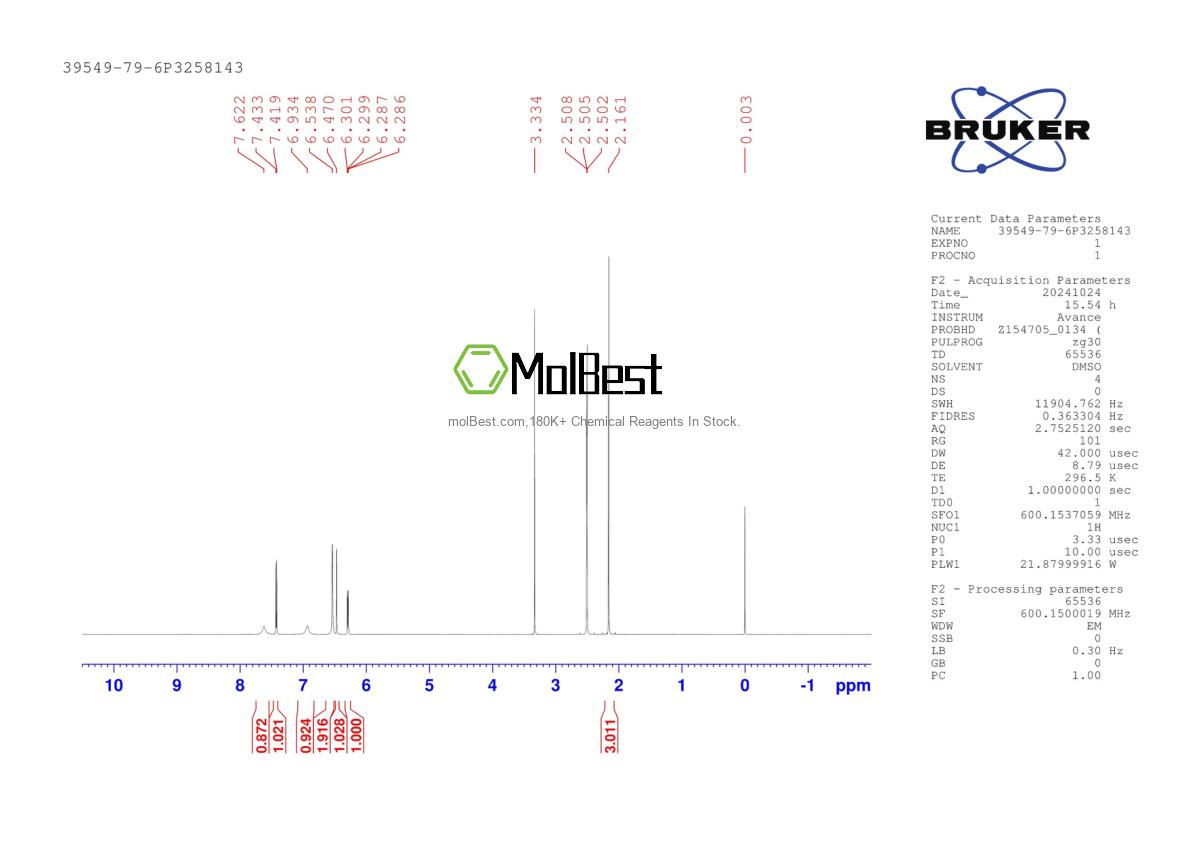Physical sample testing spectrum (NMR) of 39549-79-6