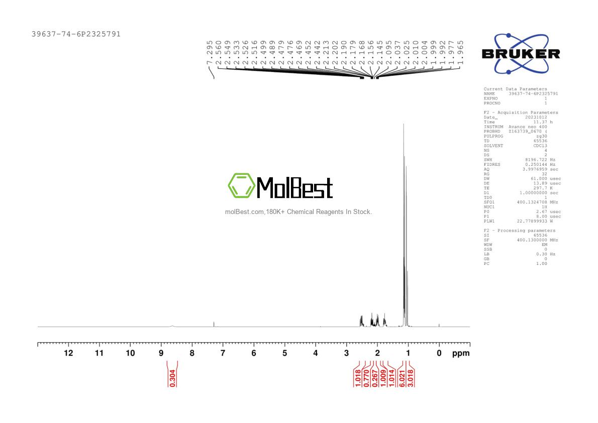 Physical sample testing spectrum (NMR) of 39637-74-6