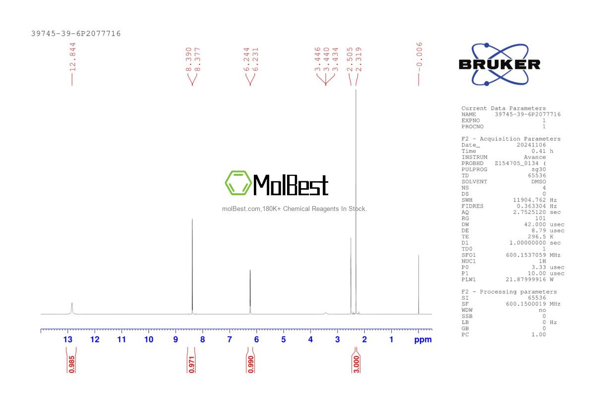 Physical sample testing spectrum (NMR) of 39745-39-6