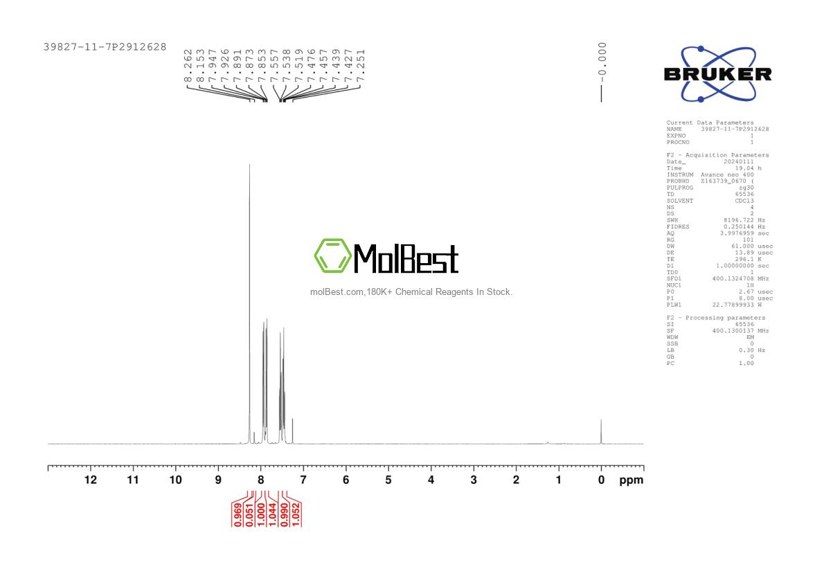Physical sample testing spectrum (NMR) of 39827-11-7