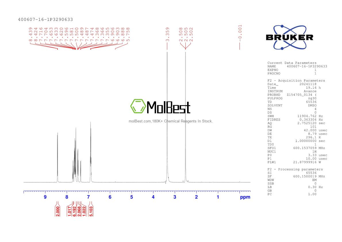 400607-16-1 fiziksel numune test spektrumu (NMR)