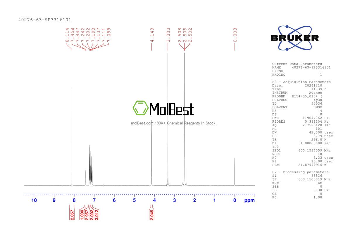 Spektrum pengujian sampel fisik (NMR) 40276-63-9