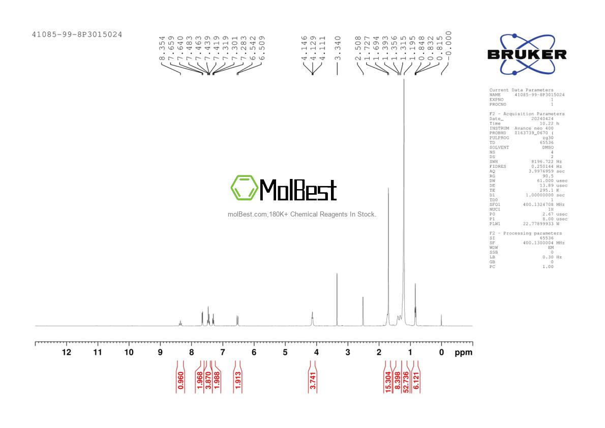 Espectro de teste de amostra física (NMR) de 41085-99-8
