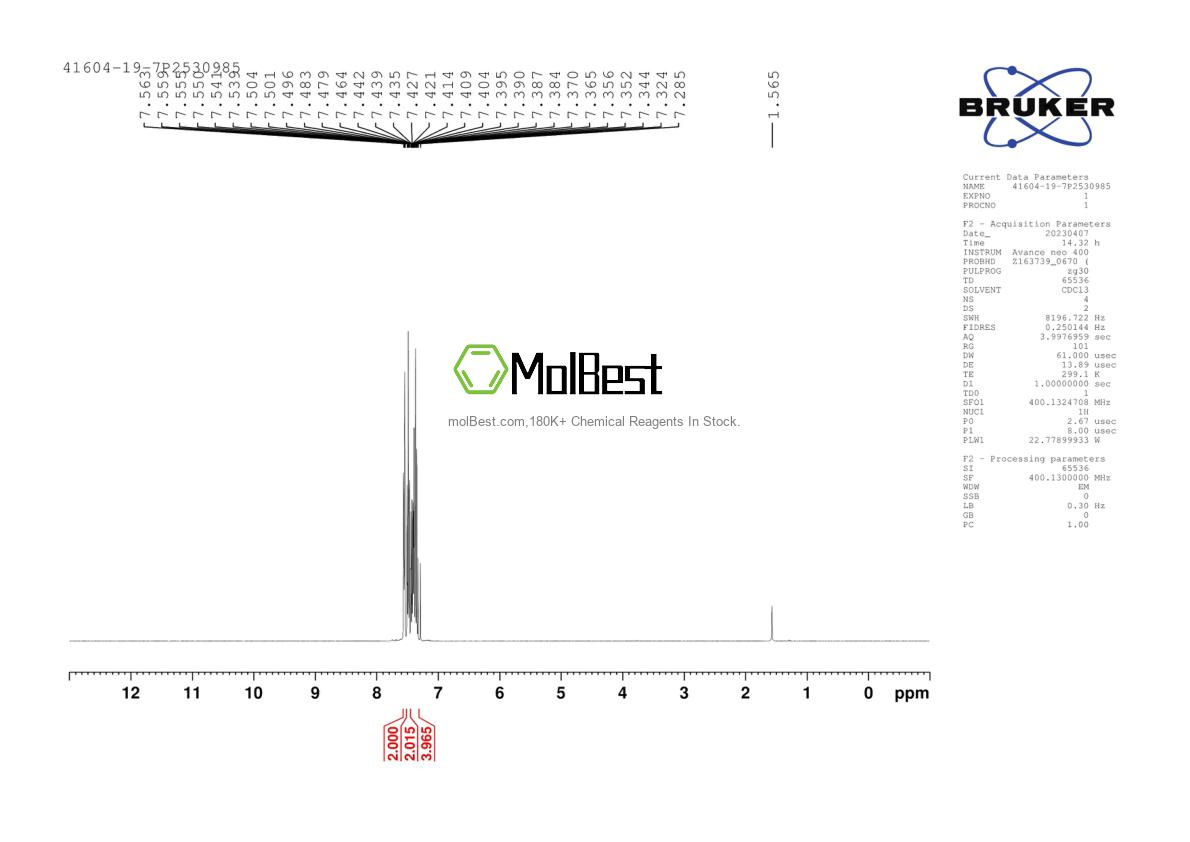 Physical sample testing spectrum (NMR) of 41604-19-7