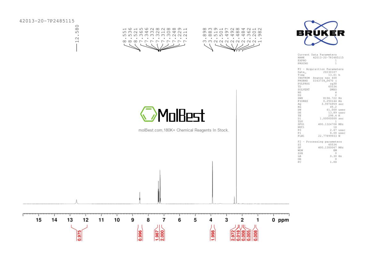 Physical sample testing spectrum (NMR) of 42013-20-7