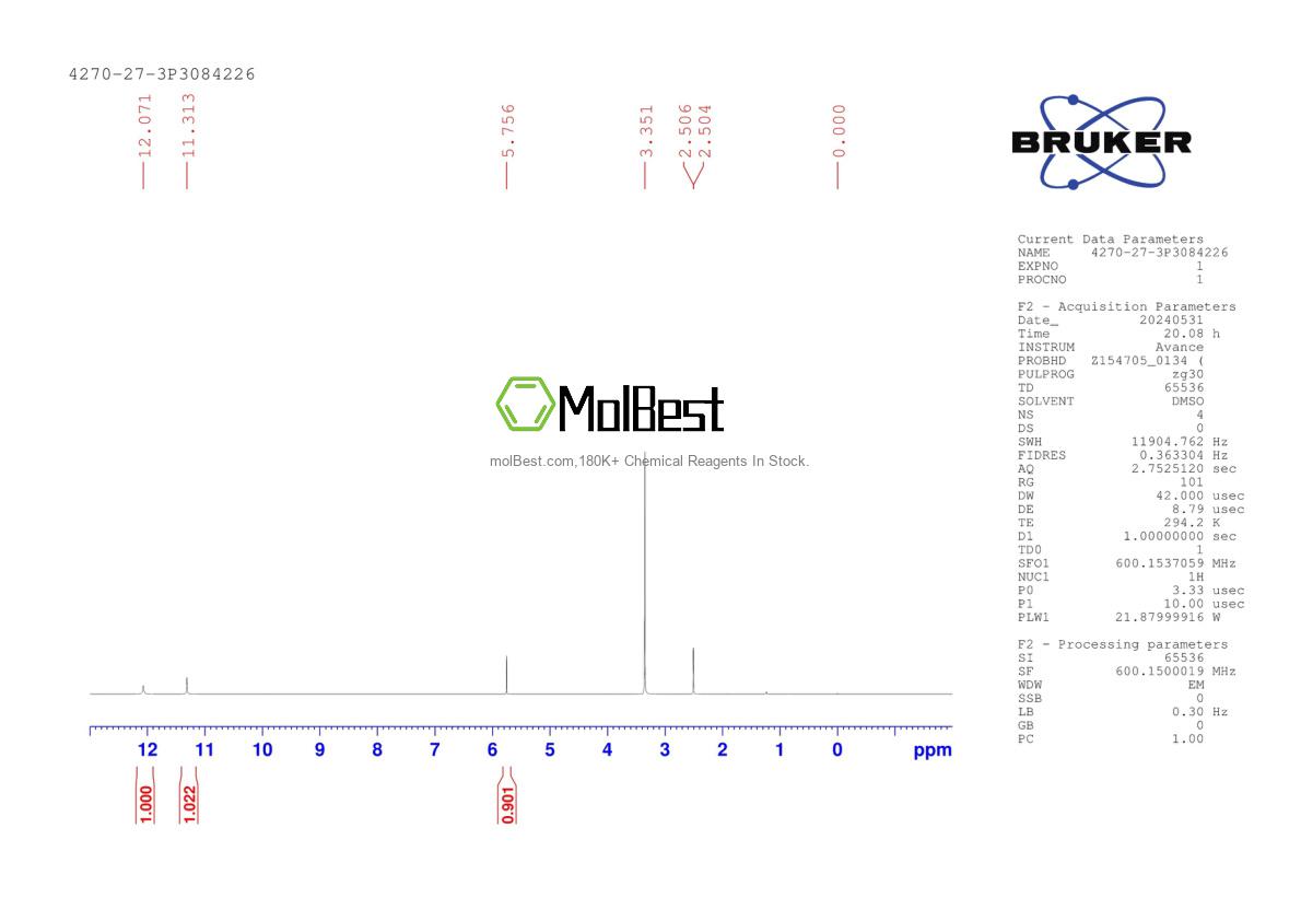 Physical sample testing spectrum (NMR) of 4270-27-3