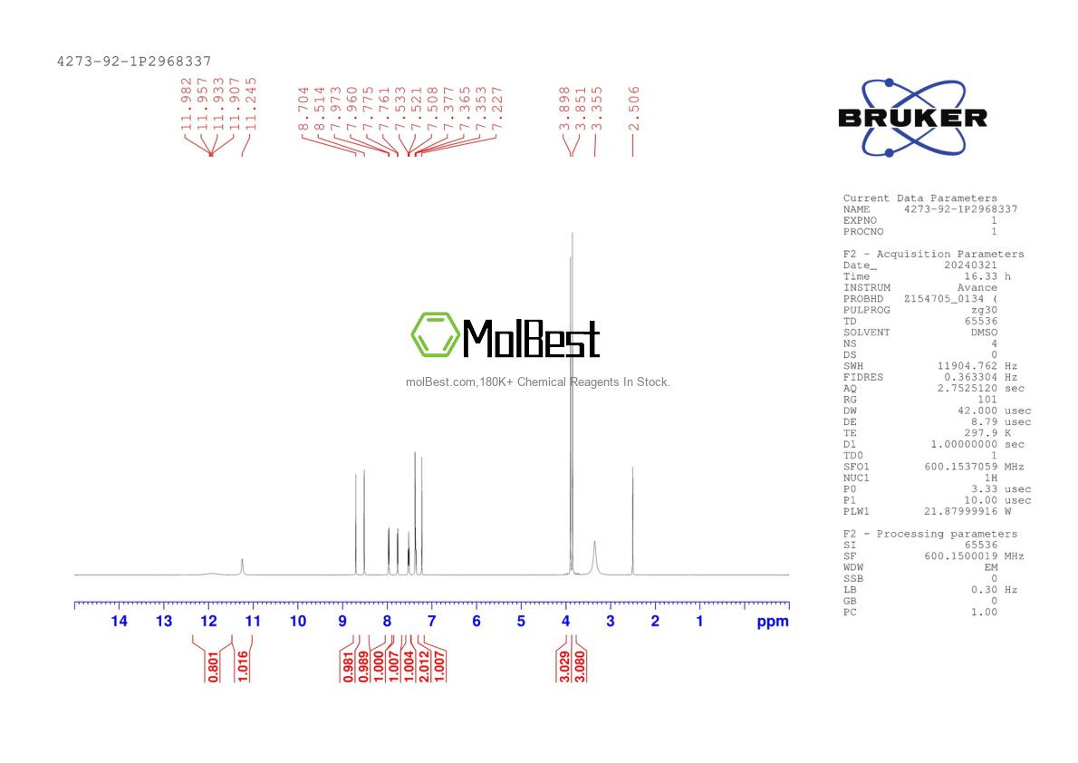 4273-92-1 fiziksel numune test spektrumu (NMR)