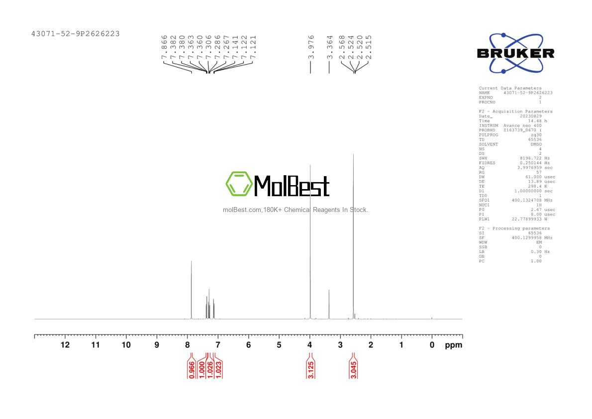 43071-52-9 fiziksel numune test spektrumu (NMR)