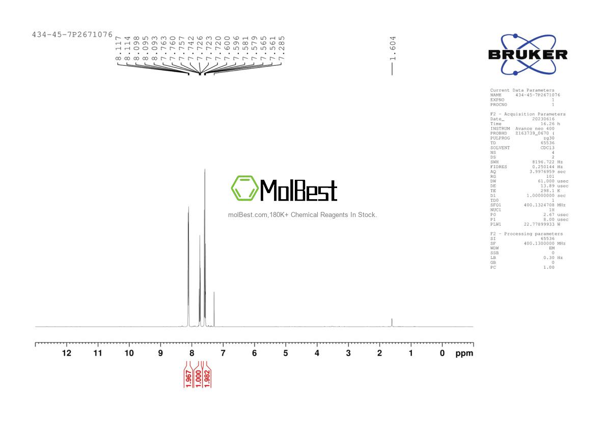 Physical sample testing spectrum (NMR) of 434-45-7