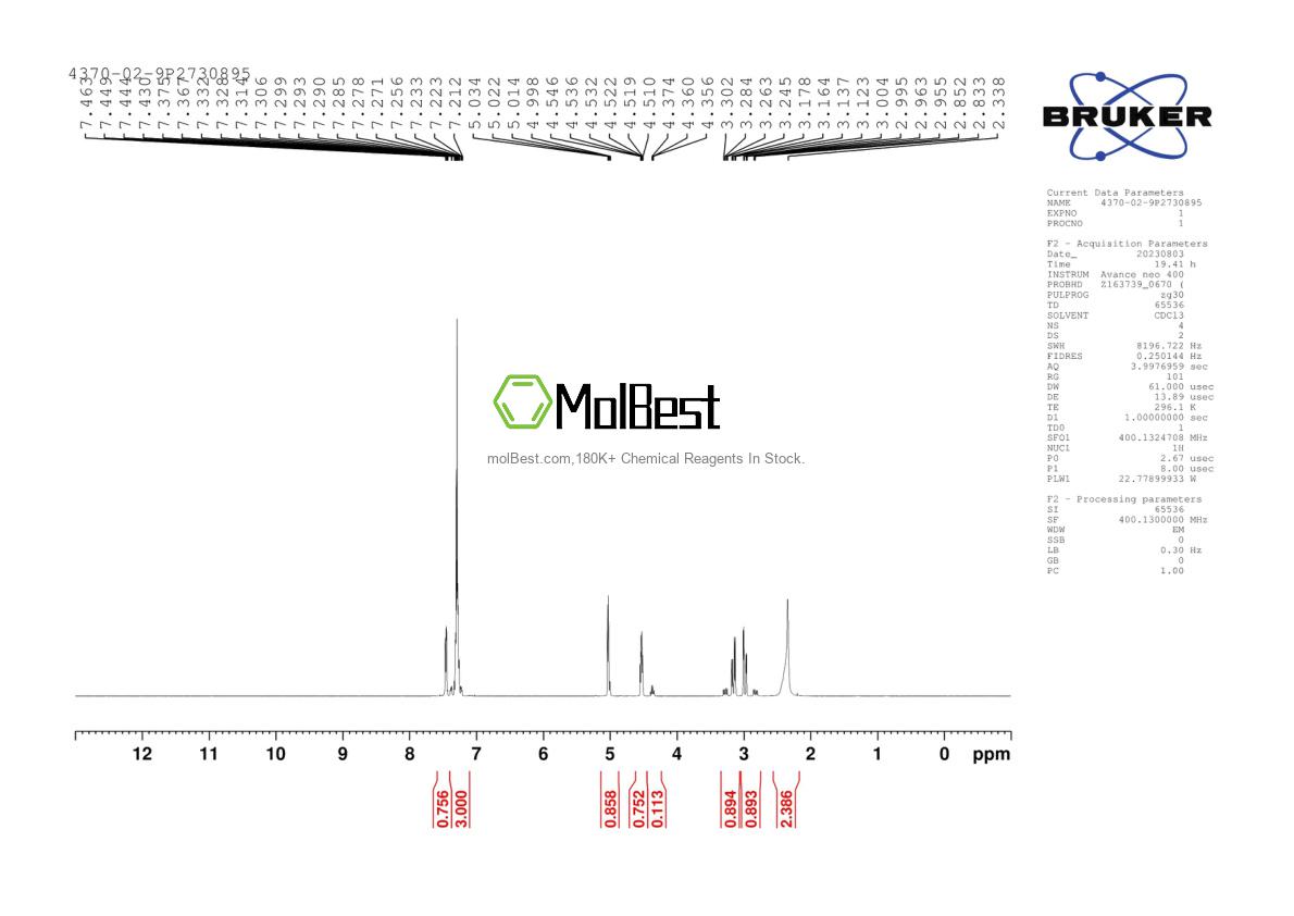 Espectro de teste de amostra física (NMR) de 4370-02-9