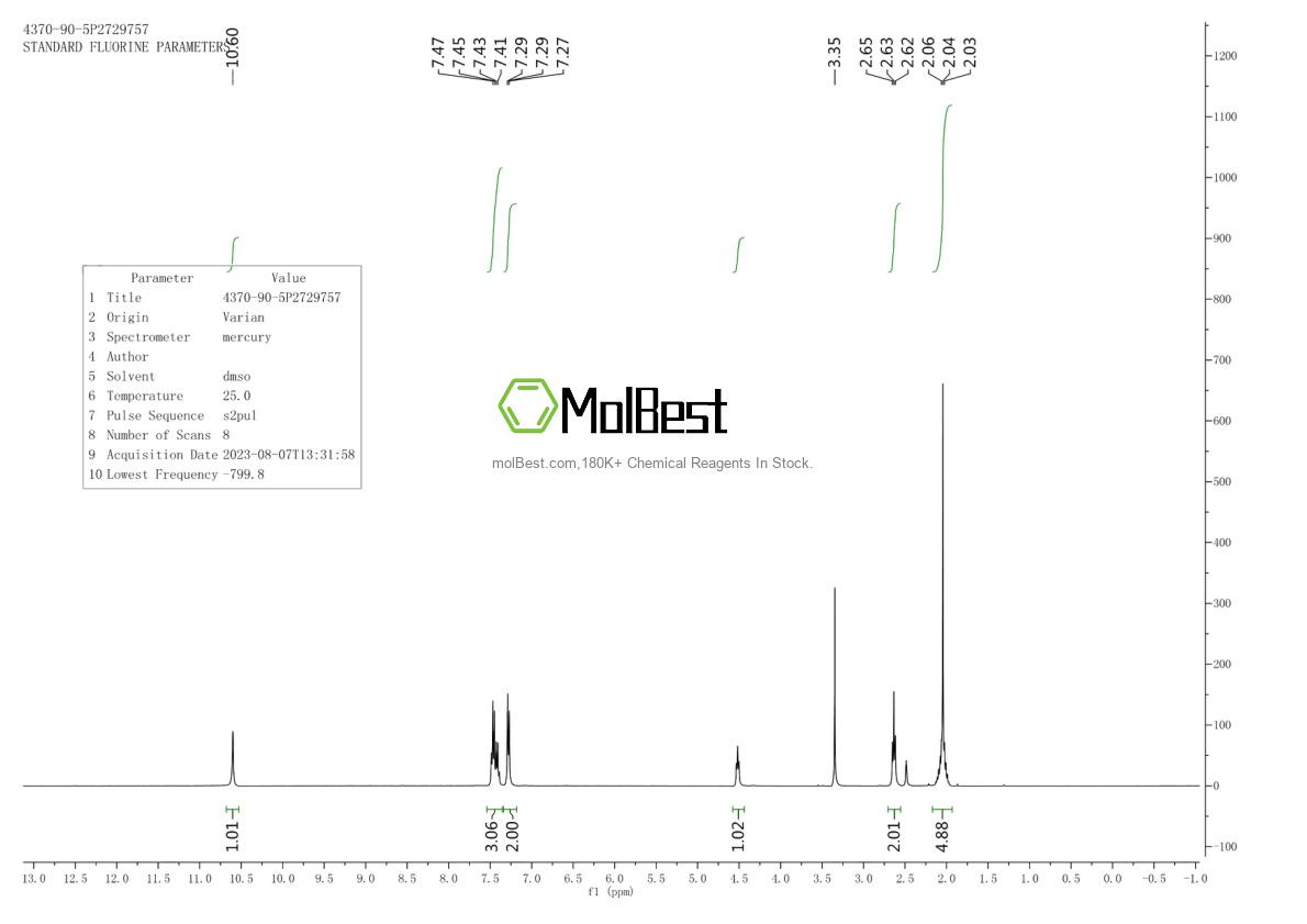 Espectro de teste de amostra física (NMR) de 4370-90-5