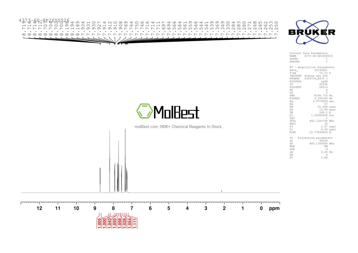 Spektrum pengujian sampel fisik (NMR) 4373-60-8