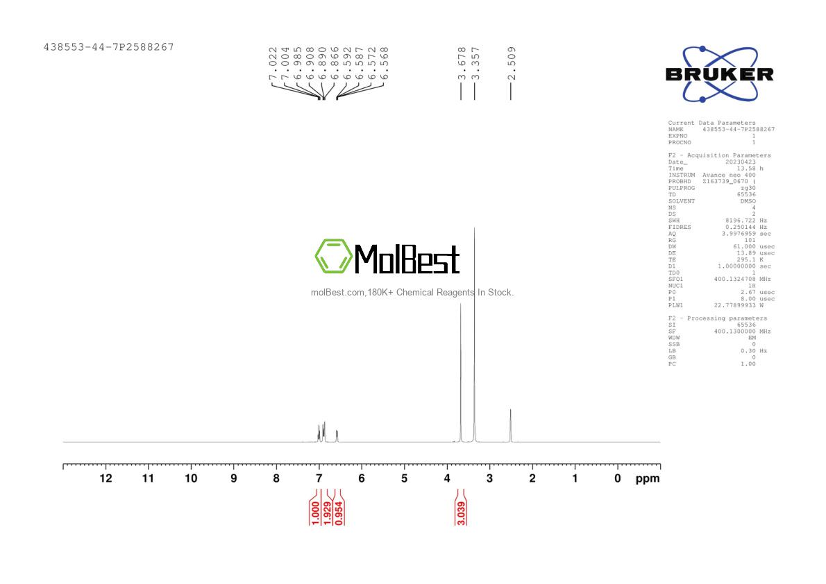 Spektrum pengujian sampel fisik (NMR) 438553-44-7