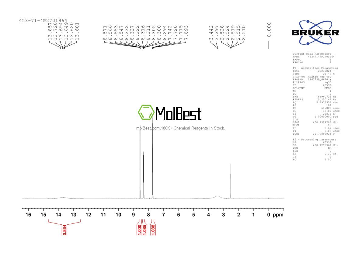 Physical sample testing spectrum (NMR) of 453-71-4