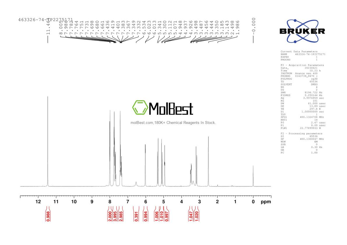 Physical sample testing spectrum (NMR) of 463326-74-1