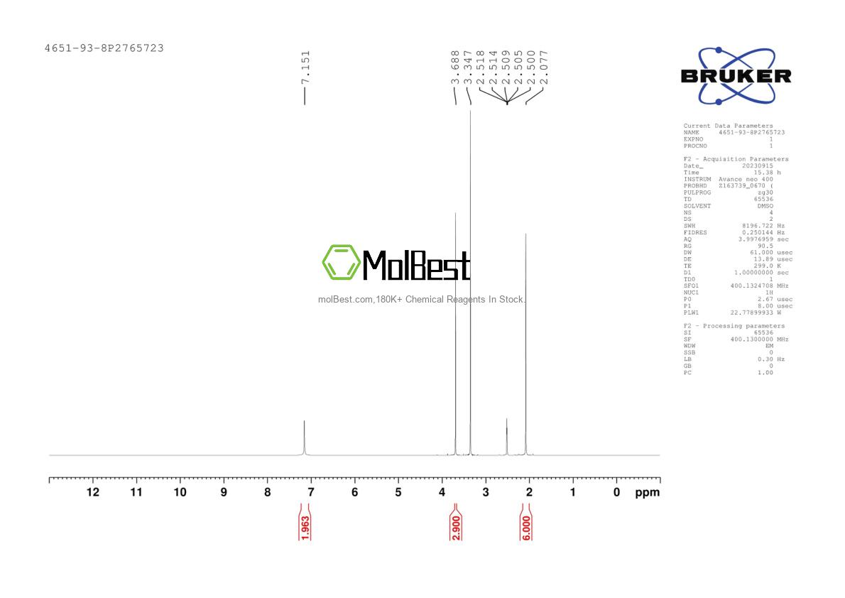 Espectro de teste de amostra física (NMR) de 4651-93-8