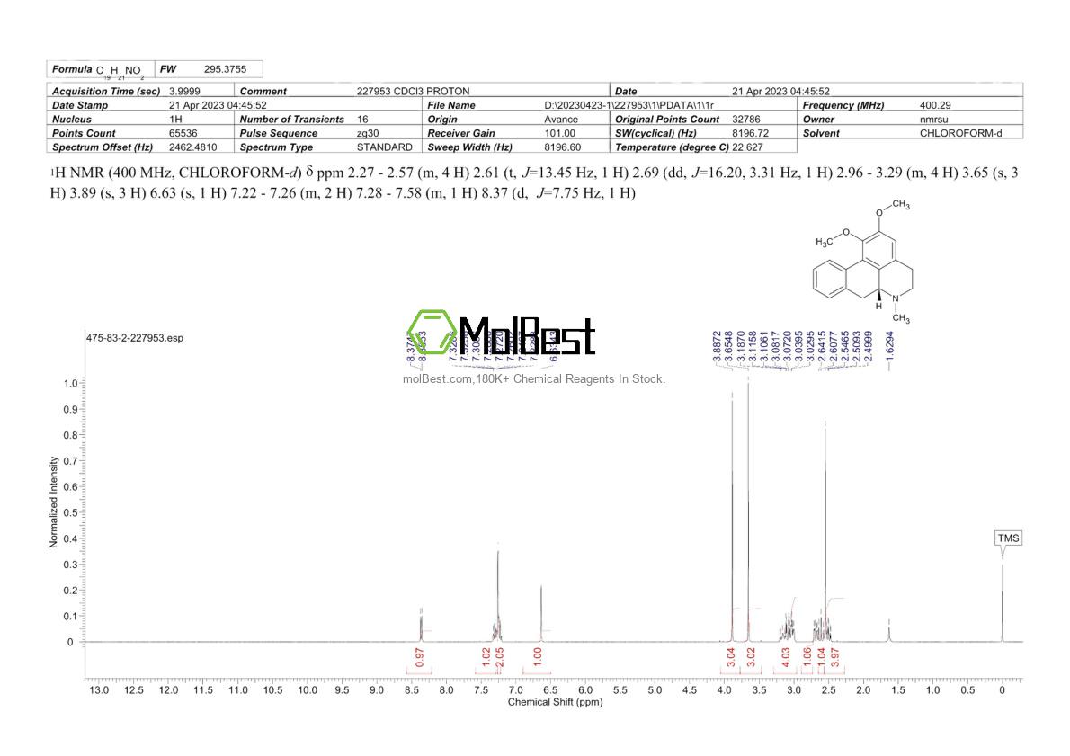 475-83-2 fiziksel numune test spektrumu (NMR)