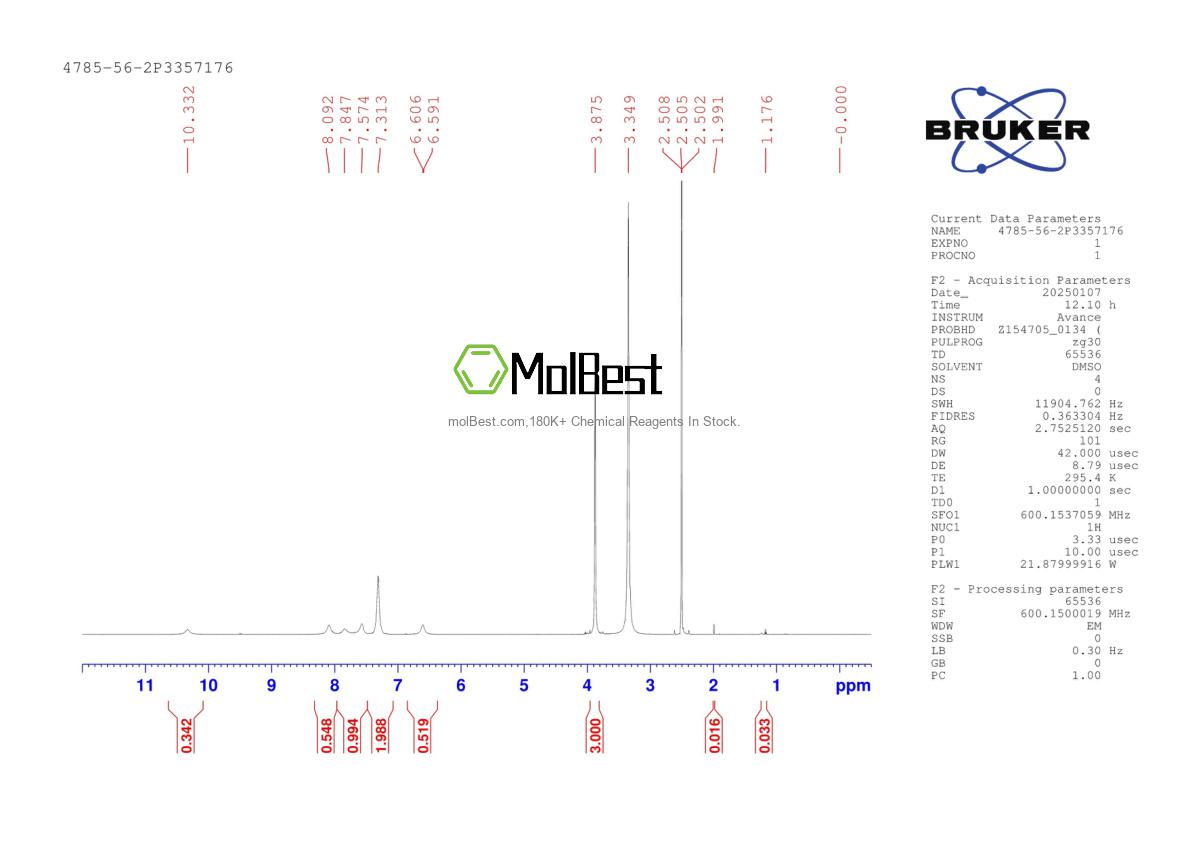 Spektrum pengujian sampel fisik (NMR) 4785-56-2