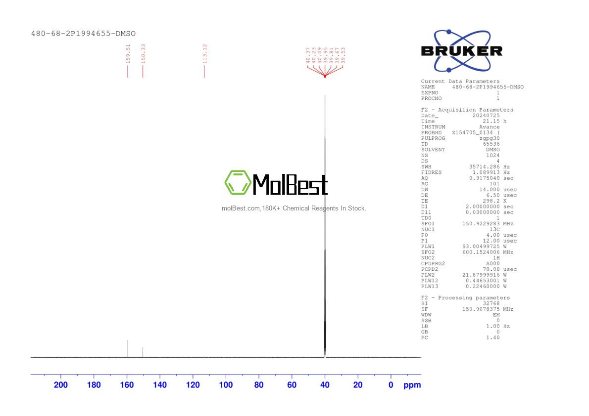 Espectro de prueba de muestra física (RMN) de 480-68-2