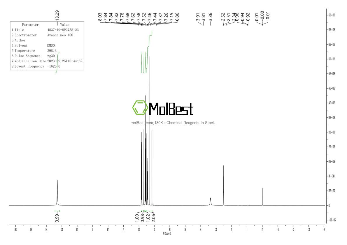 Spektrum pengujian sampel fisik (NMR) 4837-19-8